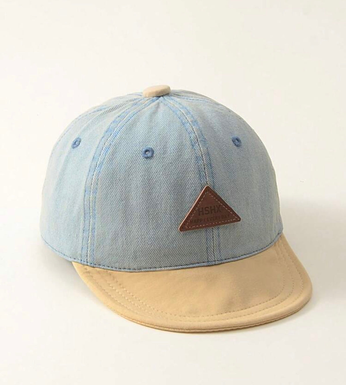 1pc Denim Patchwork Casual Adjustable Soft Brim Baseball Cap