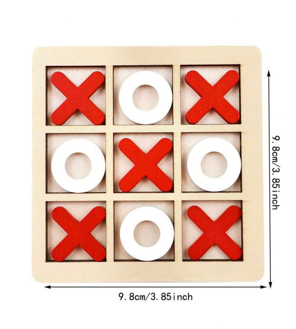 1pc Wooden XO Tic Tac Toe Logic Brain Game, 3-In-A-Row Board Game Toy