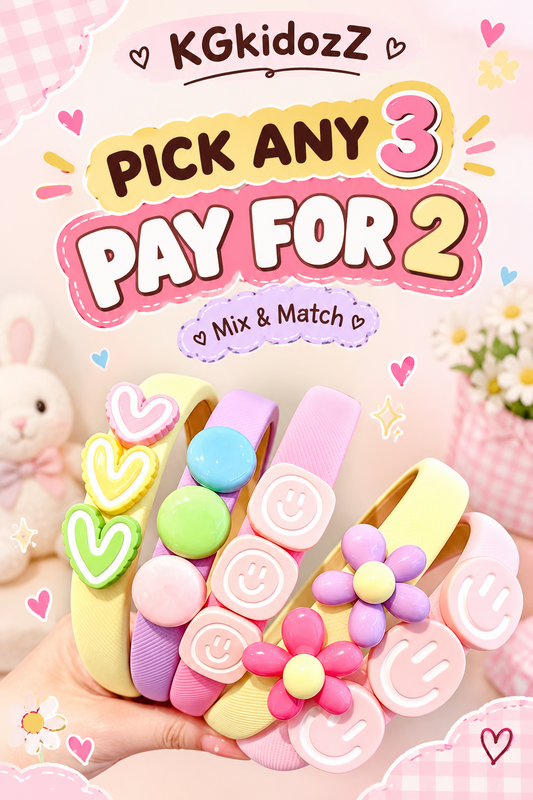 Macaron Color Heart & Flower Decor Headbands