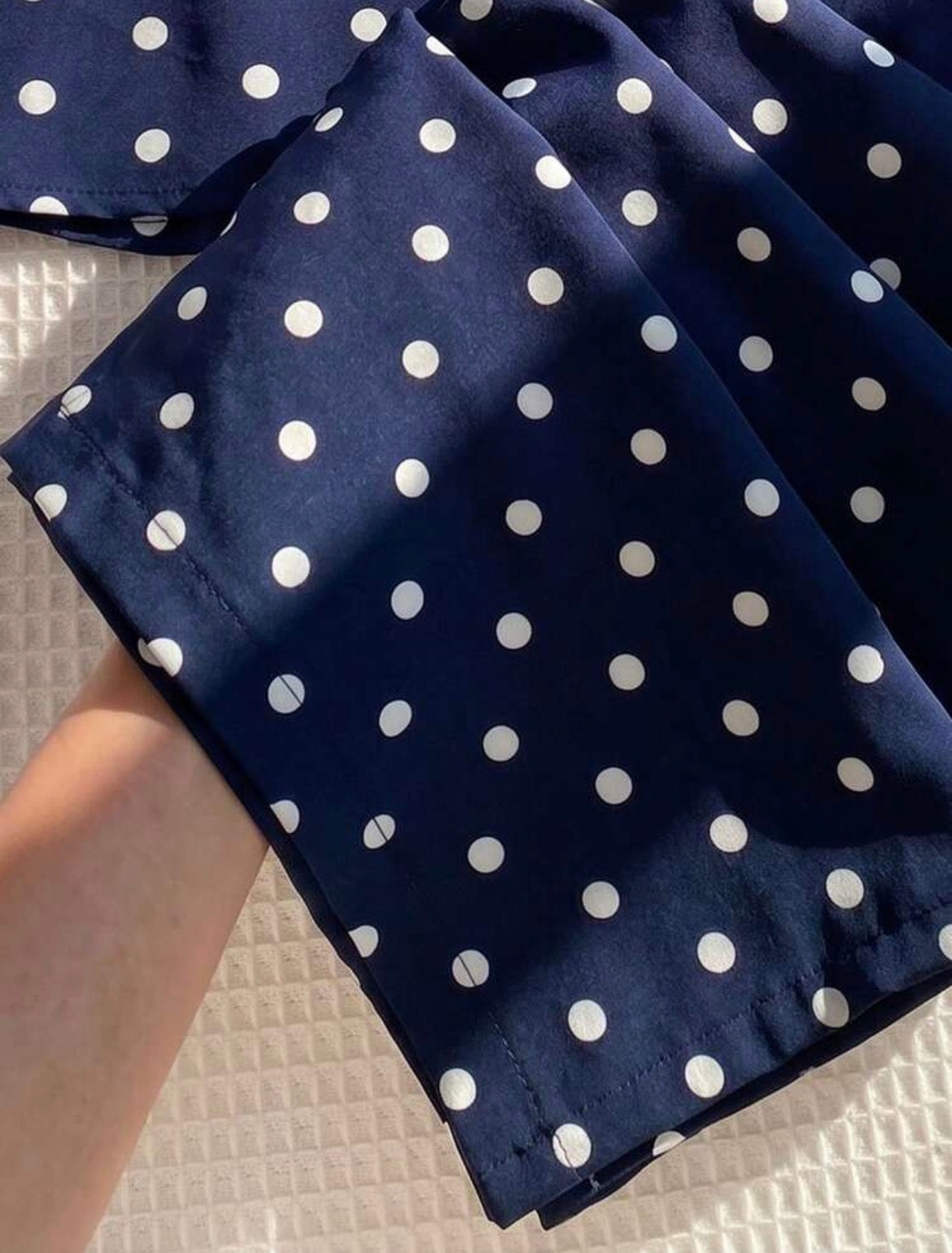 Chiffon Polka Dot Camisole Top And Long Pants Set