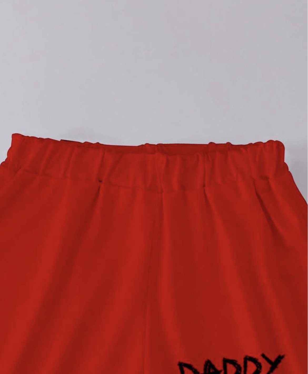 Hand-Drawn White T-Shirt With Vibrant Red Shorts