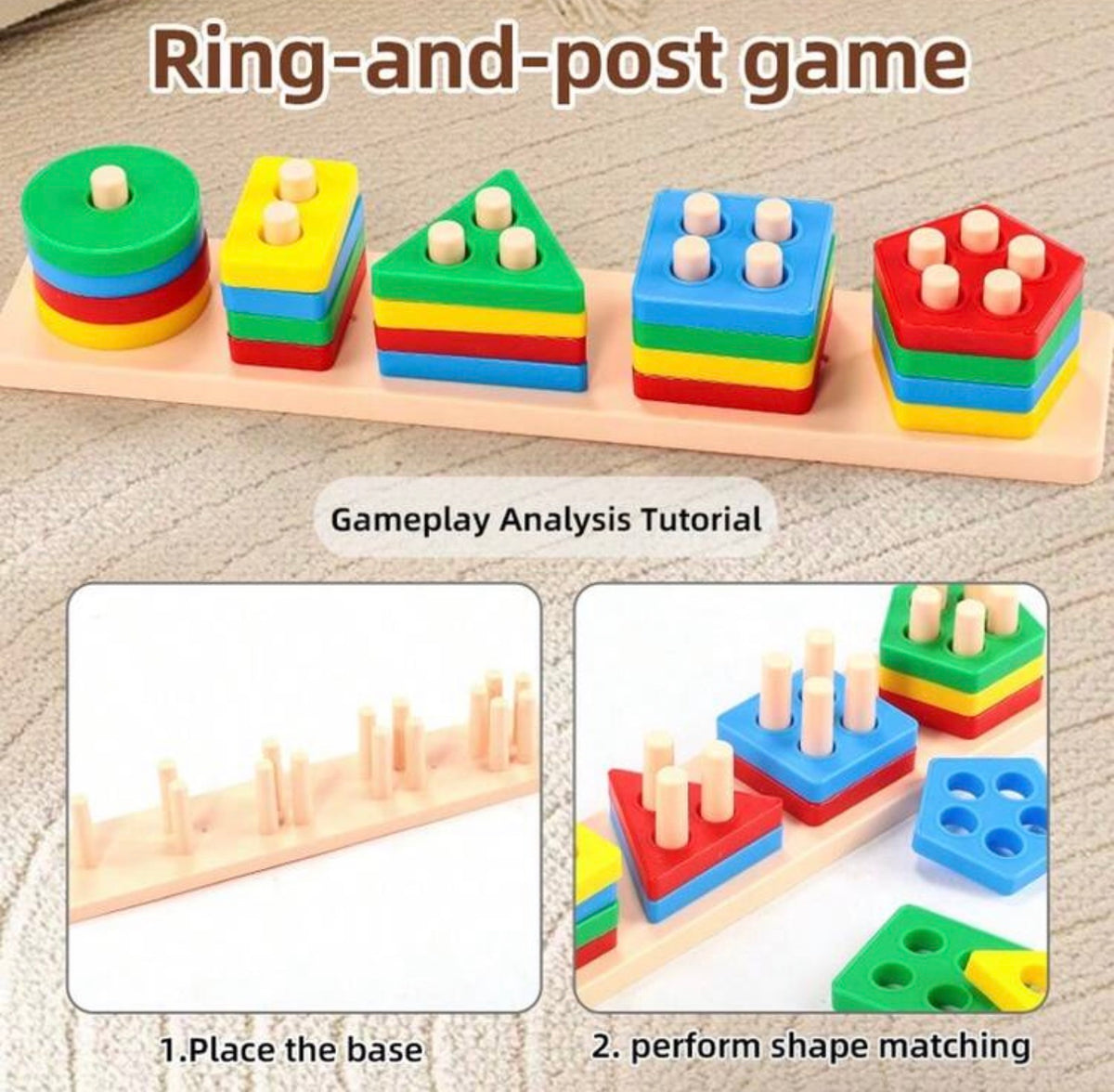 Geometric Shape Sorting Stacking Toy