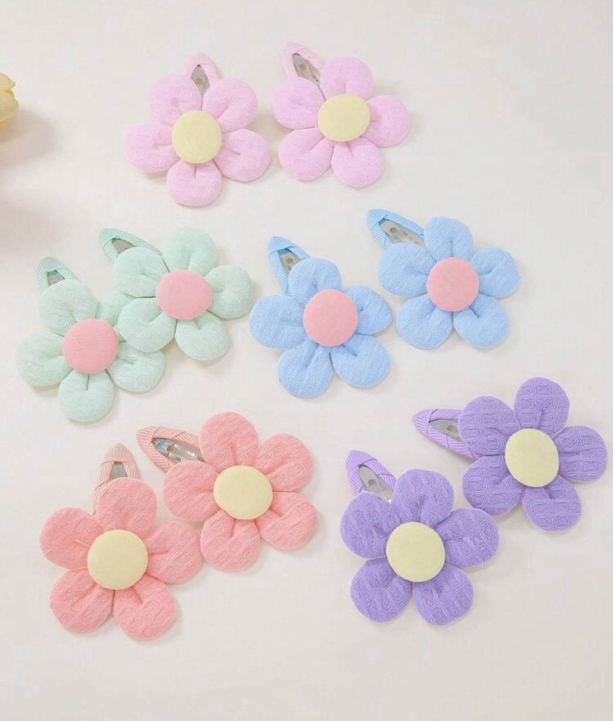 10pcs Fabric Flower Hair Clips