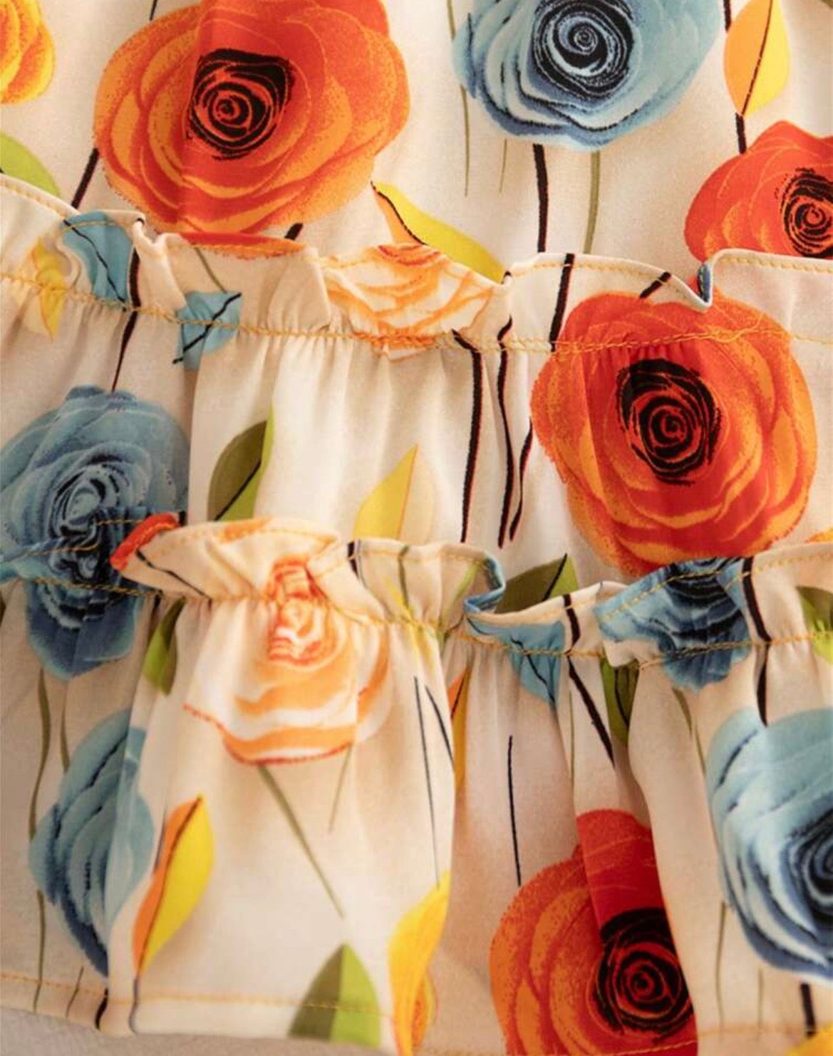 2pcs/Set Baby Girl Summer Sleeveless Colorful Rose Print Dress & Hat,
