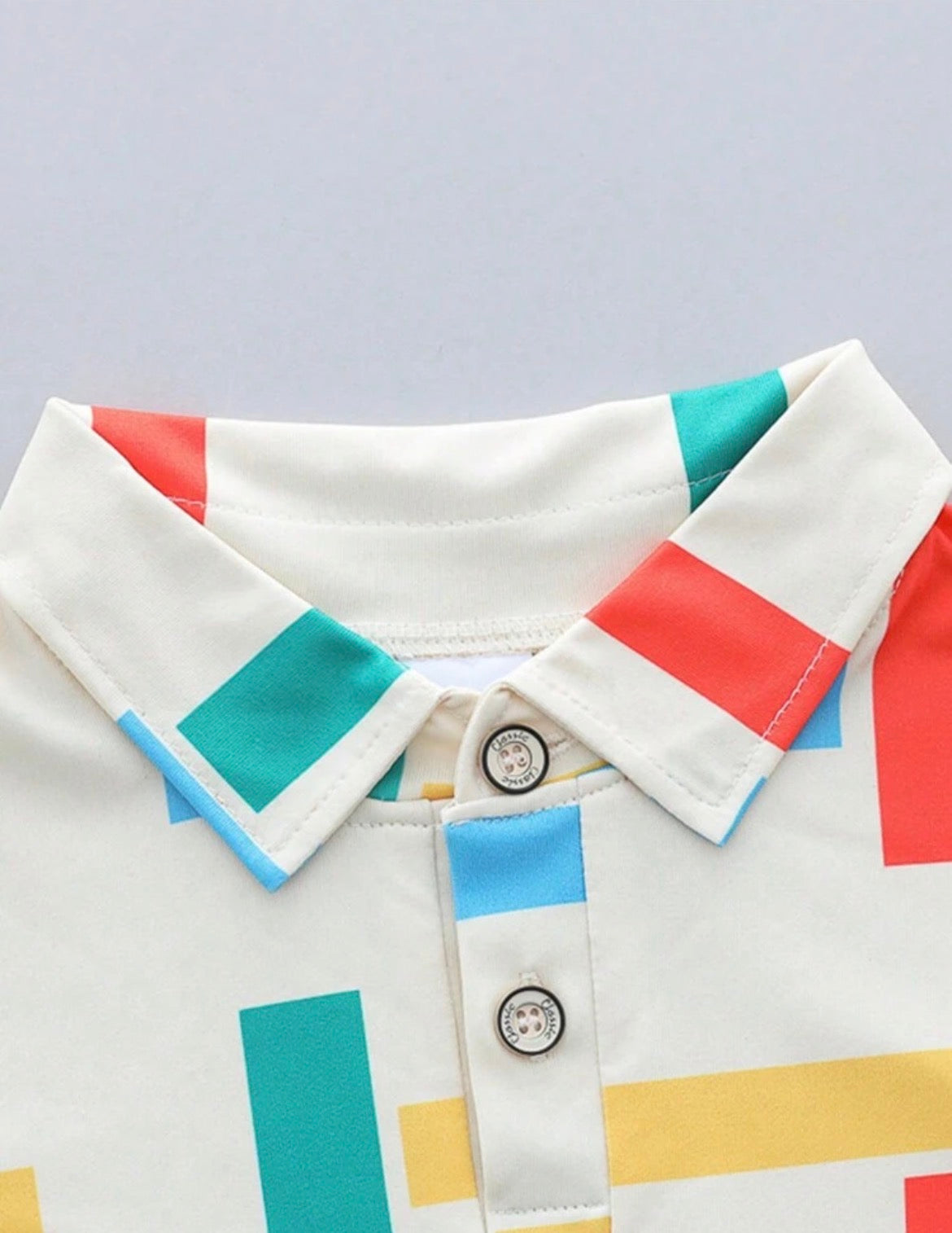 Stripe collar Short sleeves Shirt and shorts