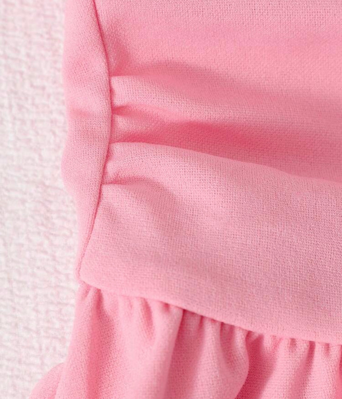 Square Neck Puff Long Sleeve Dress With Cinched Waist, Pleated Design Dress