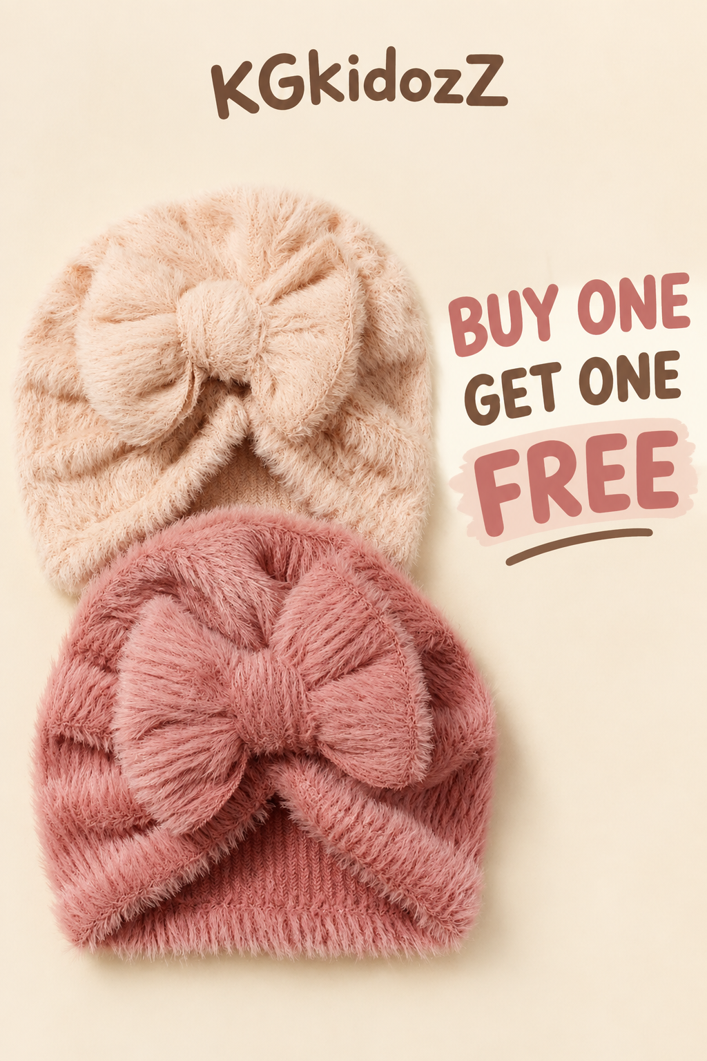 Fluffy Bow Hat buy one get one free Autumn/Winter