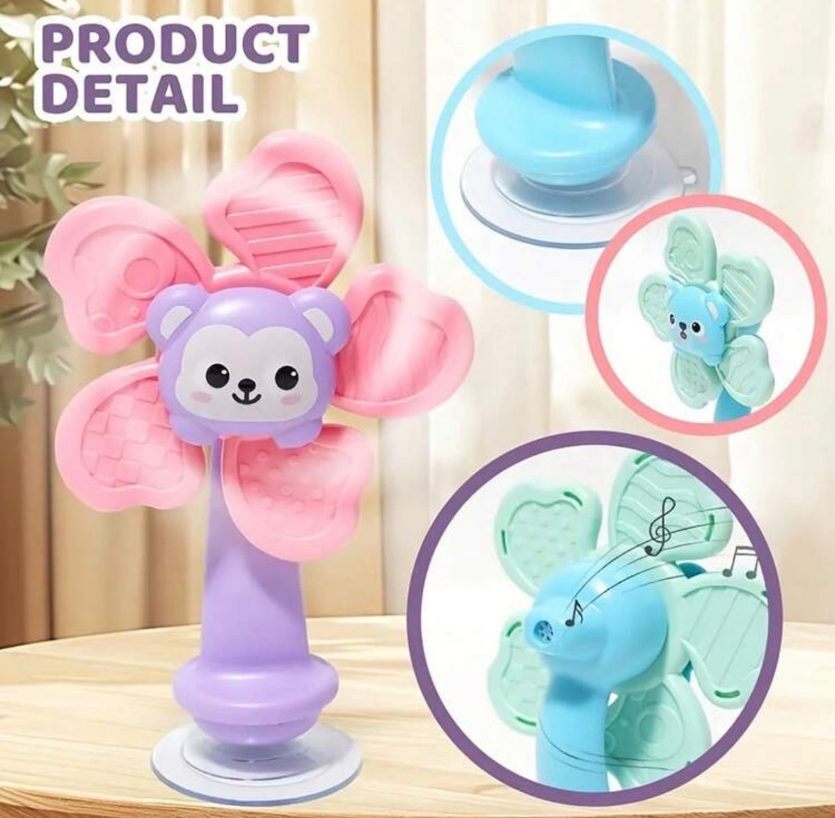 Sensory Toys With Suction Cup - Movable Rattle