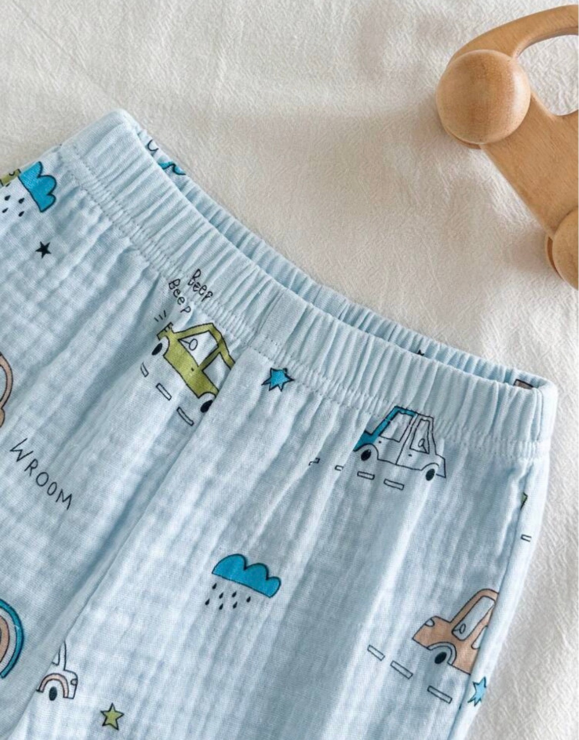 2pcs/Set Toddler Infant Plant Pattern Short Sleeve Shirt And Elastic Waist Shorts