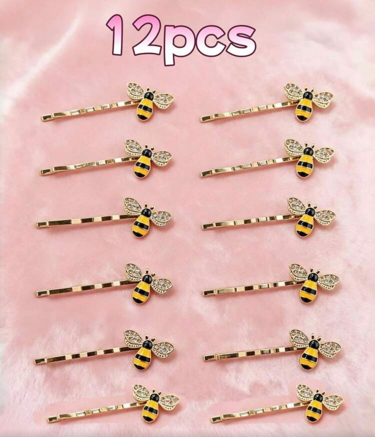 Crystal Glazed Bee Straight Clips