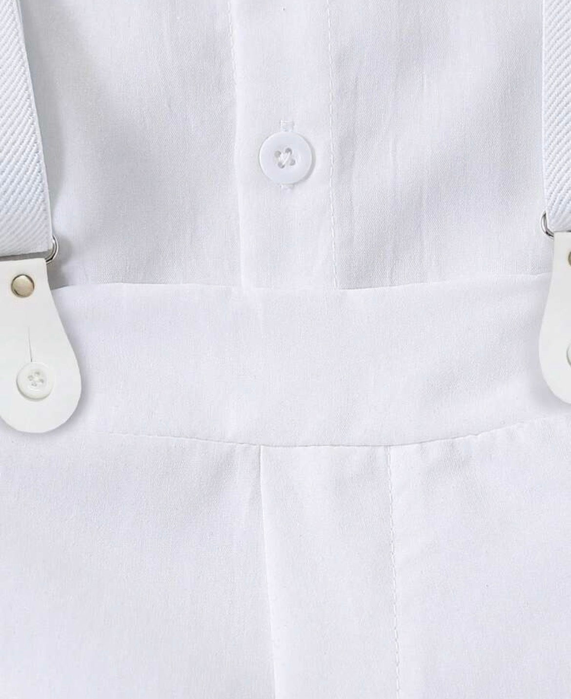 Christening White Shirt+bib overall suit