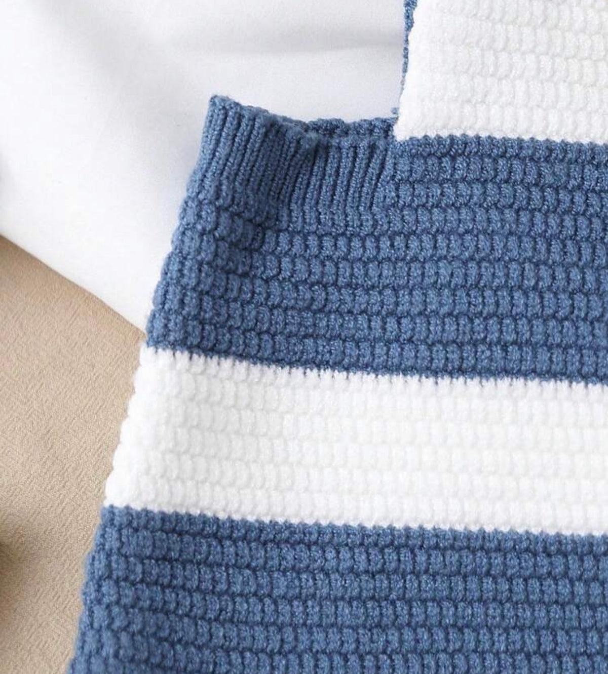 Bear Embroidery Striped Pattern Knit Overall Romper Autumn Fall