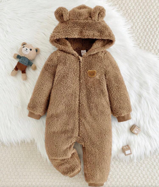 Rabbit Ear Hooded Thick Jumpsuit