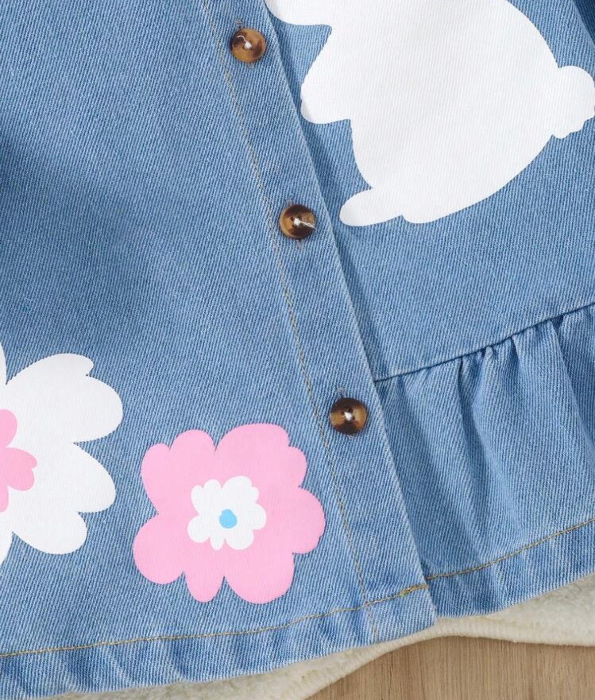 Versatile Washed Blue Denim Dress with hat