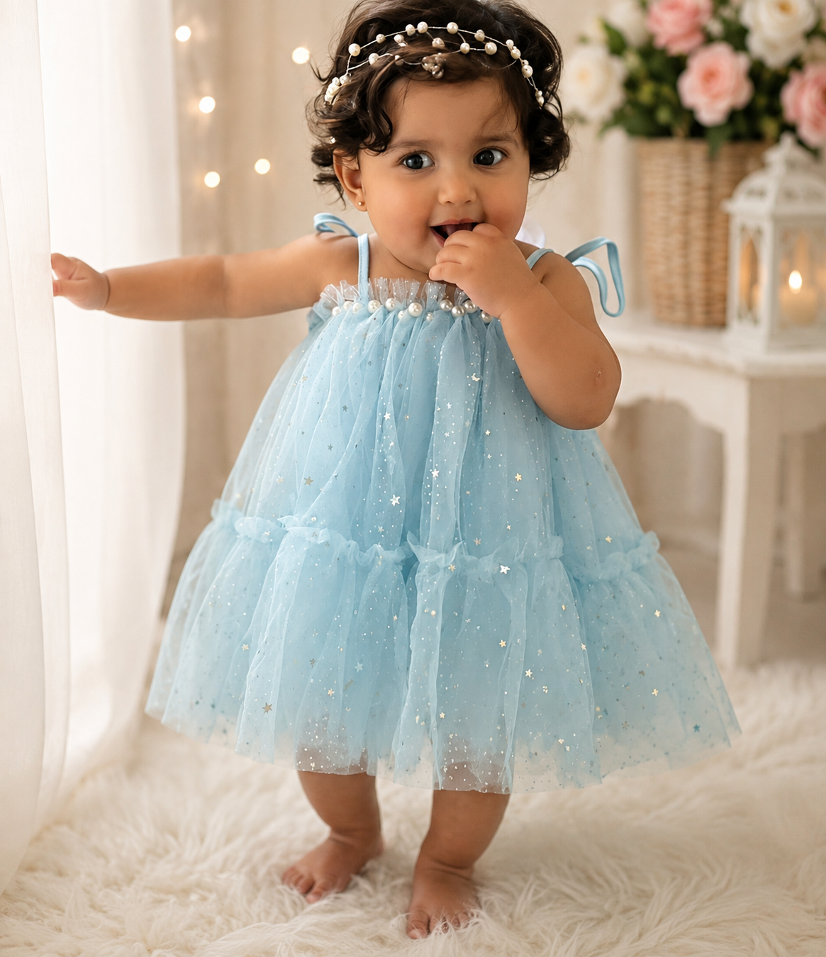 Sequin Strap Tulle Princess Dress